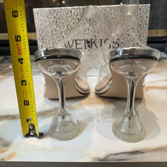 Wet Kiss Women’s Clear Crystal Rhinestones Slingback Pump Heels Size 9.5 - Picture 6 of 13